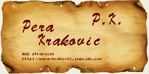 Pera Kraković vizit kartica